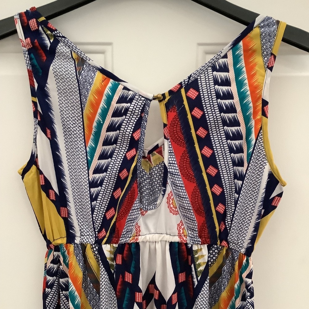Earthbound Sleeveless Maxi Dress‎ Multi Color Boho Size Large NWT - Picture 3 of 9